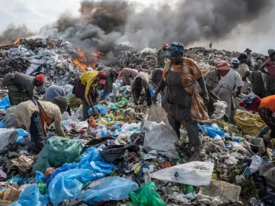 Image of apparel waste in landfill