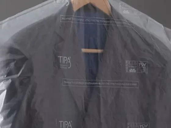 Image of suit in plastic covering